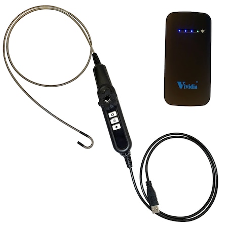Vividia Articulating Borescope, 4.5mm 39L 180 DegreeArticulating, WiFi Box for iOS D3145-W